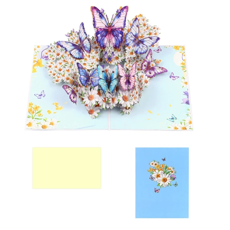 Stylish 3D Popup Greeting Card Artistic 3D Flower and Butterfly Greeting Card Gifts for Graduations and Holidays Dropship