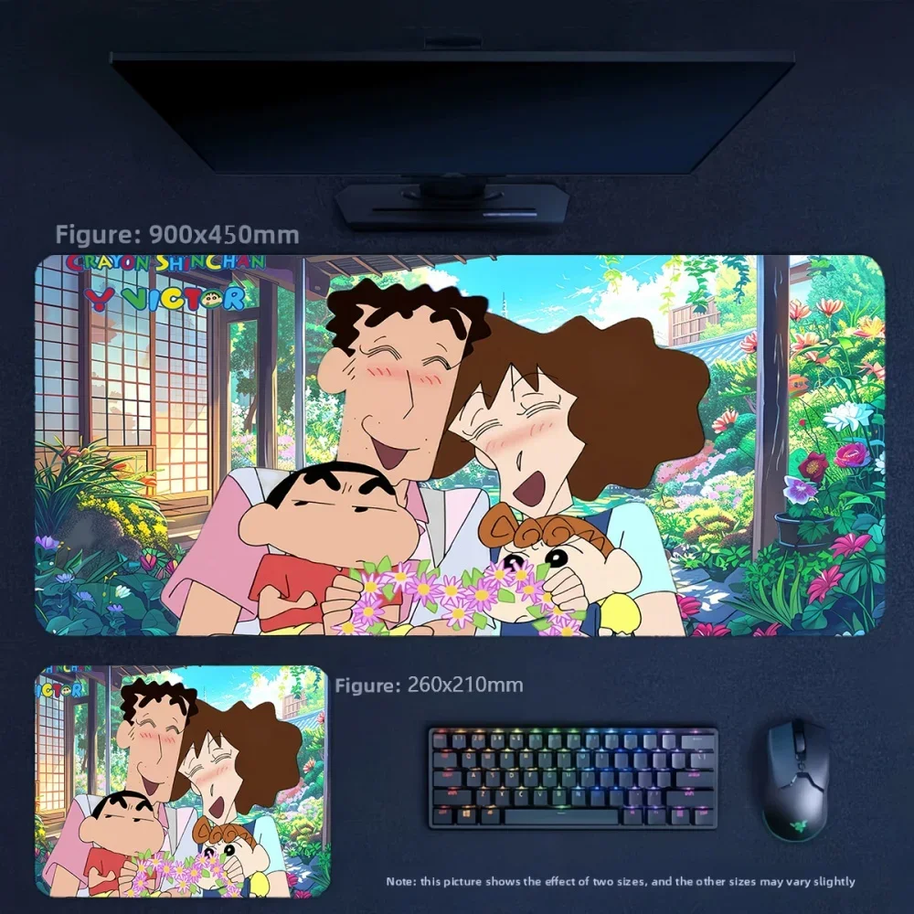 Animation Crayon Shin-chan and His Friends Outdoor Play Series Leather Non-slip Mouse Pad Office Multi-size Leather Table Mat