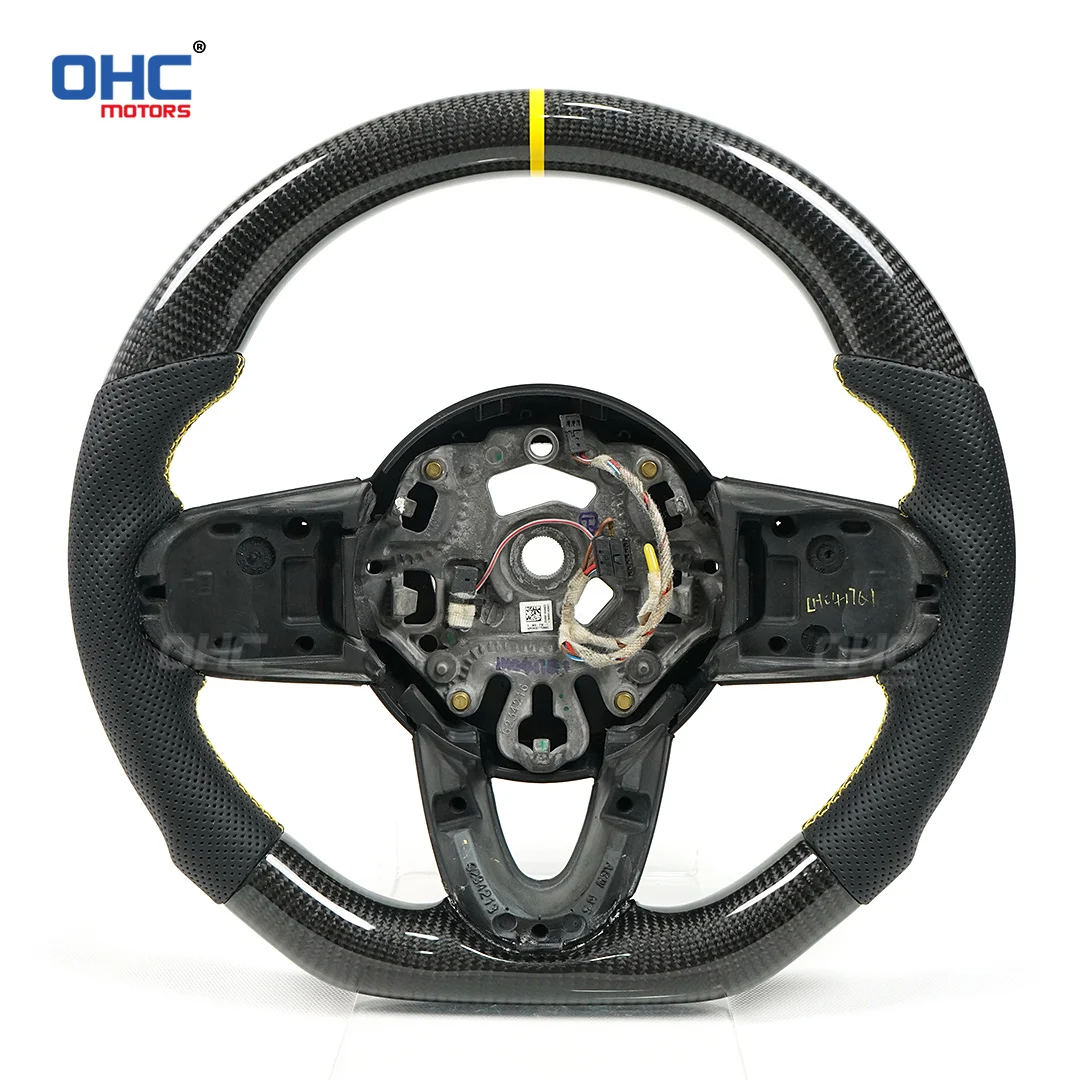 OHC Carbon Fiber Leather Half Punch Steering Wheel For BMW Mini Customized No Airbags Lmprove Driving Experience