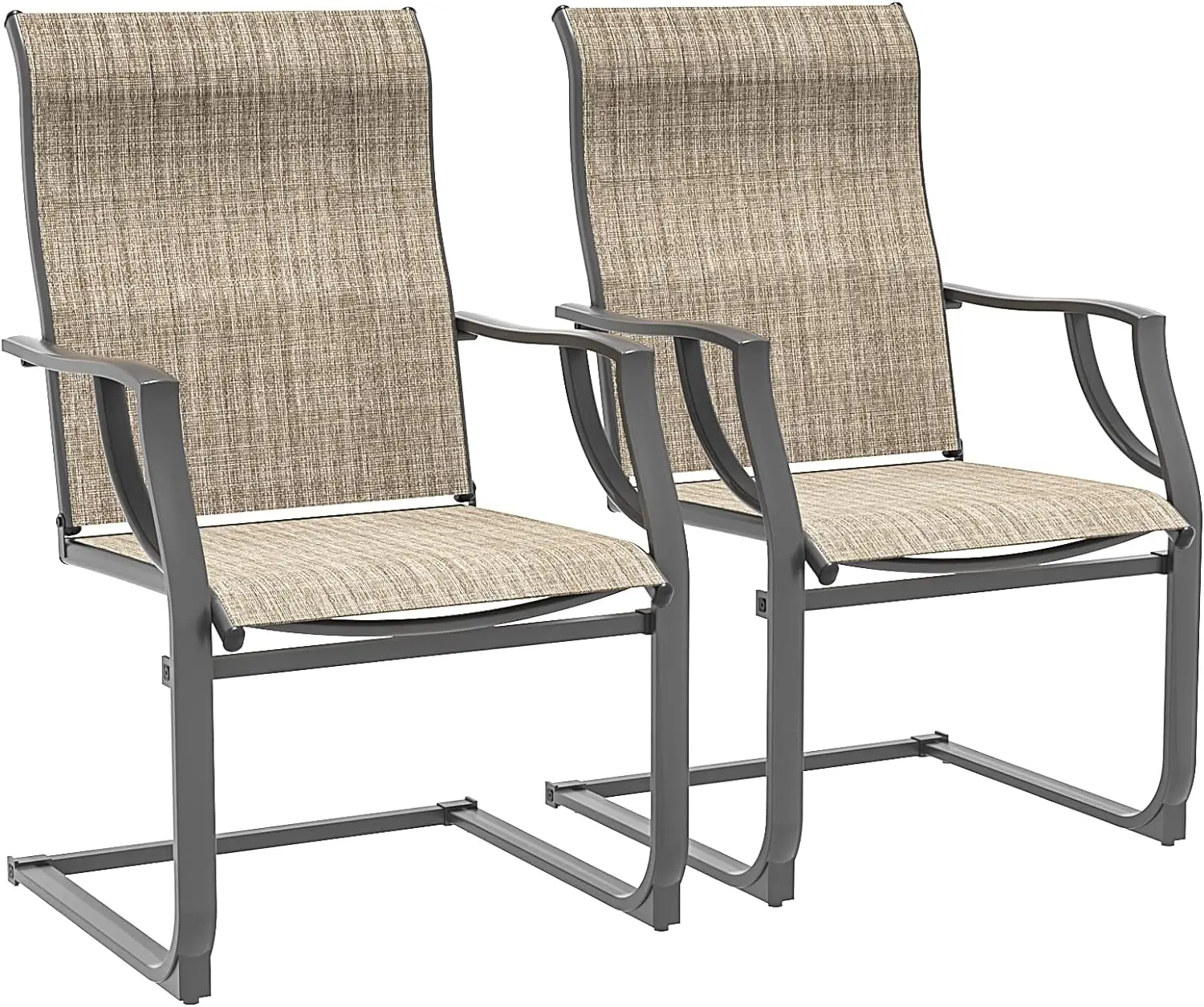 Patio Chairs Set of 2, Outdoor Dining Chairs for All Weather, Breathable Garden Outdoor Furniture for Backyard Deck