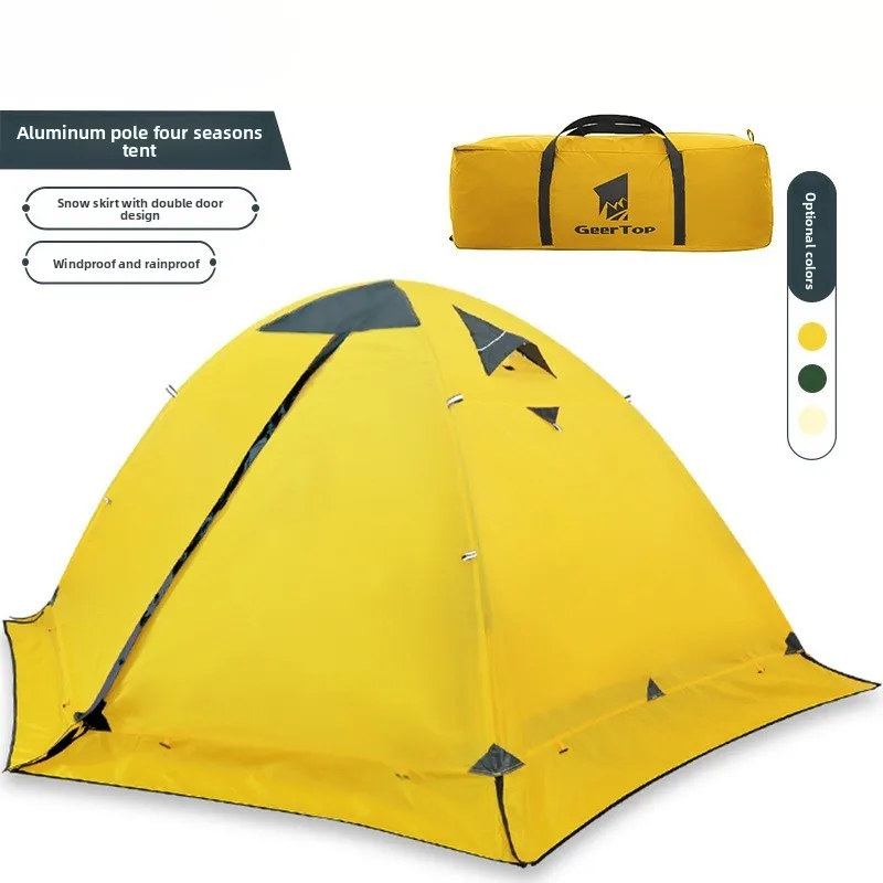 Campingzelt mit Schneerock, warme Winterzelte zum Wandern, Reisen, 4-Jahreszeiten-Rucksackzelt im Freien
