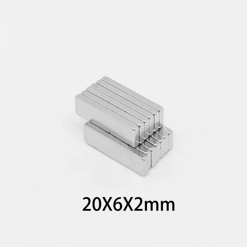 Image of 20x6x2mm Leistungsstarke Magnete Starke Blockmagnete für Kühlschrank, Heimwerken, Gebäude, Wissenschaftlich, Handwerk, Bildung 20x6x2 20*6*2