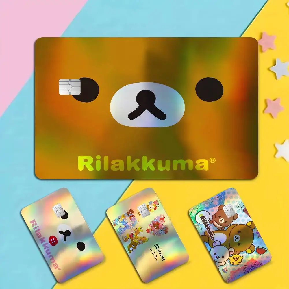 Popular Cute R-RilakkumaS Bear Trendy Laser Glitter Bank Card Stickers All Match Multi Purpose Use