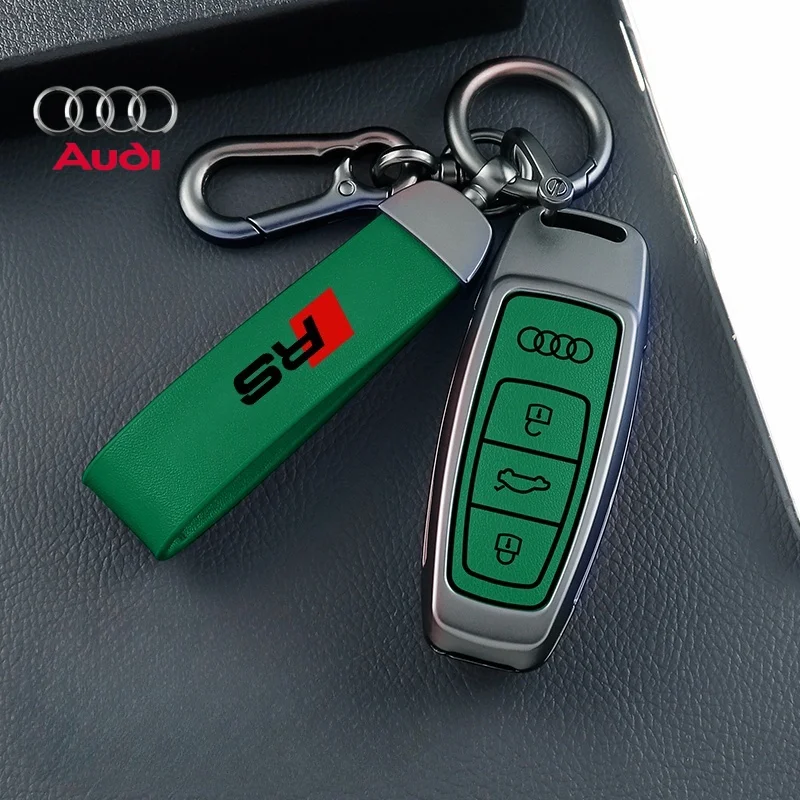 Car Zinc Alloy Key Case Key Chain Metal Key Shell For Audi S Line Q8 RSQ8 A6 S6 RS6 A7 S7 RS7 A8 RS E-tron GT Q4 Q5 e-tron Q6 Q7