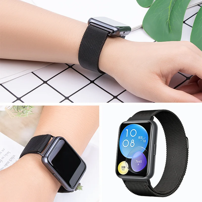 Magnetic Loop Band For Huawei Watch Fit 2 Strap Accessories stainless steel belt metal correa bracelet huawei watch fit 1 strap