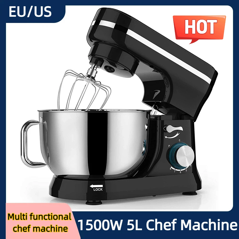 1500W household multifunctional chef machine 5L capacity dough food mixer, instant noodle juicing and mixing cooking machine