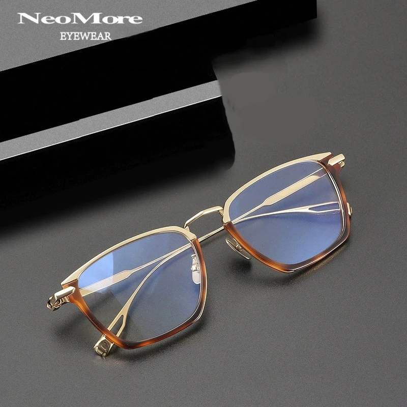 

Vintage Handmade Pure Titanium Eyeglass Frame Half Frame Eyeglasses Ultra Light Fashionable Progressive Glasses Spectacles