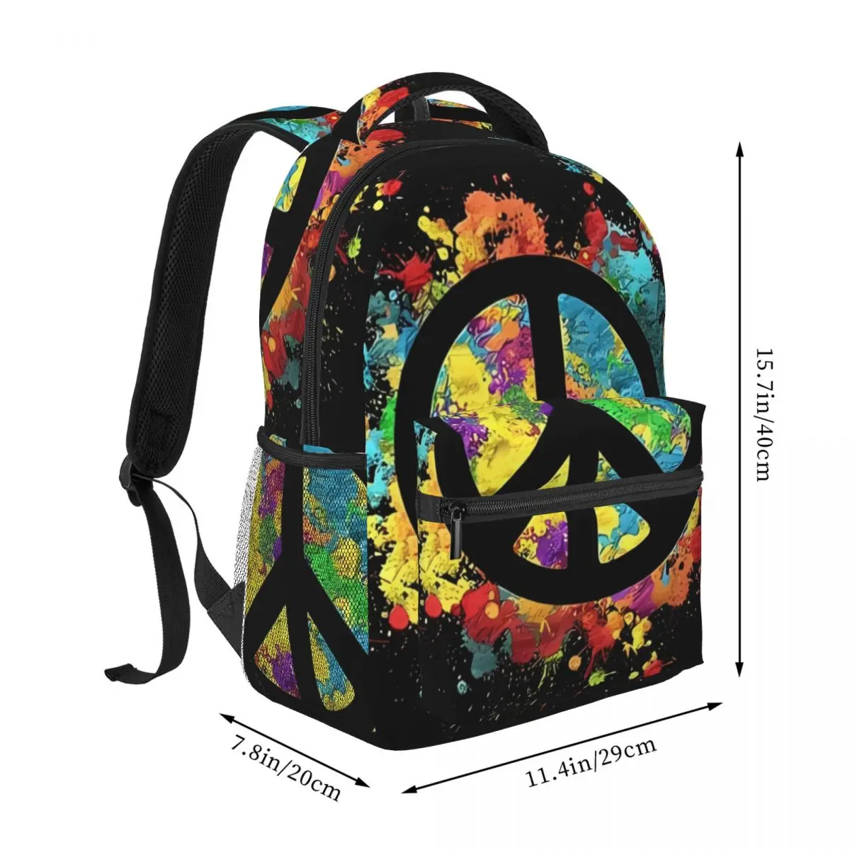 PEACE Backpacks Boys Girls Bookbag Children School Bags Cartoon Laptop Rucksack Shoulder Bag Large Capacity