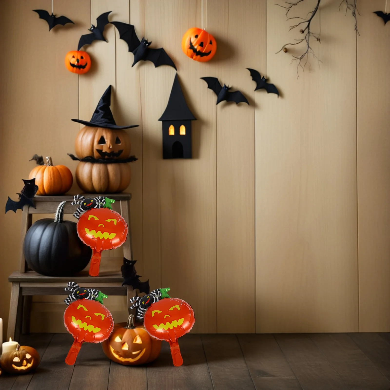 

10pcs Pumpkin Spider Aluminum Foil Balloons Halloween Party Decoration Supplies Inflatable Home Bar Club Props Easy Inflate