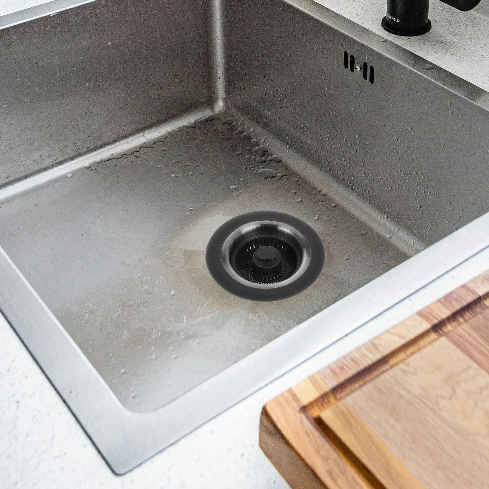 

Набор из 1 шт. корзинчатых фильтров-сеток для кухонной раковины из нержавеющей стали с выдвижным механизмом, для улавливания пищевых отходов