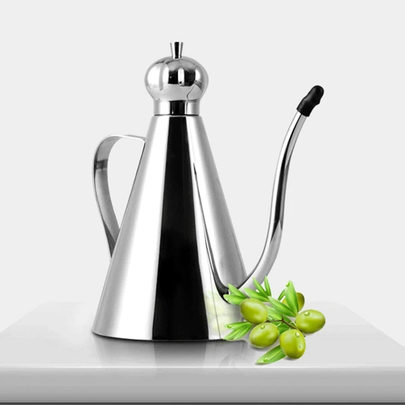 350Ml Olive Oil Dispenser,Kitchen Stainless Steel Oil/Vinegar Pot,Olive Oil Bottle,Olive Oil Can Storage Container