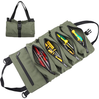 Tool Bag Roll Up Heavt Duty Tool Organizer Portable Tool Storage Bags Waterproof Oxford Cloth-Zipper Pouch for Men Mechanic J472