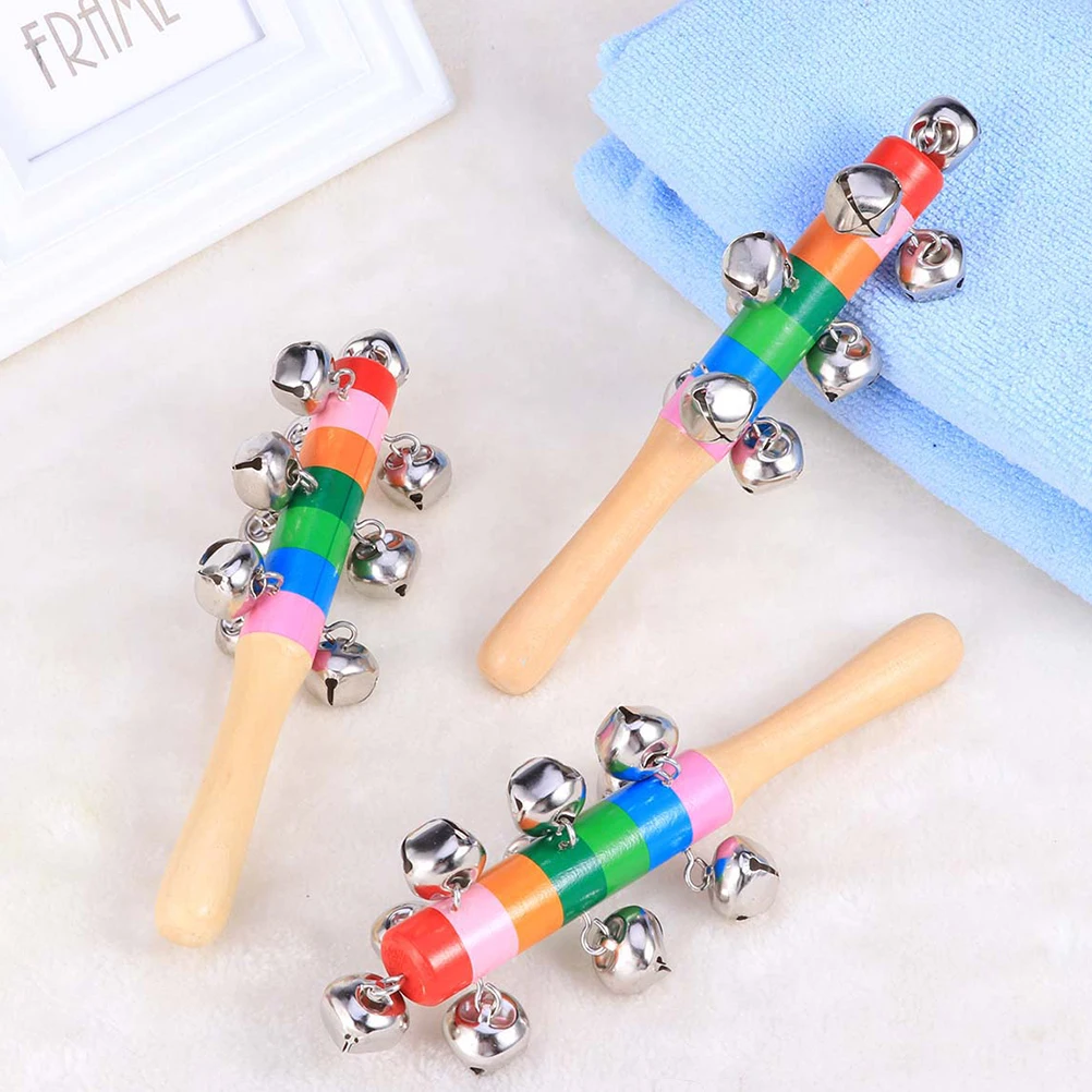 10 Pcs Hand Bell Lovely Rattle Toys Kids for Handy Small Bells Funny Baby Rattles Playthings Interesting Colorful Educational