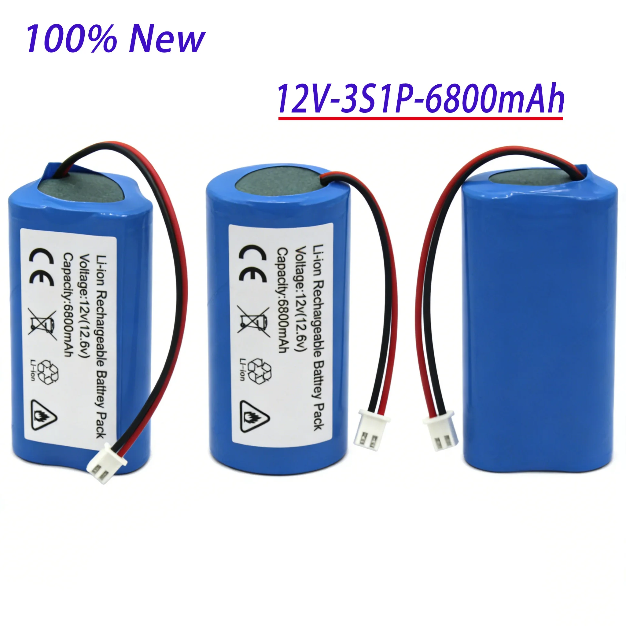 

100%New.12V.3A.18650 Paquete de batería de litio de.3S1P.6800mAh construido en BMS.Bluetooth altavoz linterna.GPS.fascia arma.