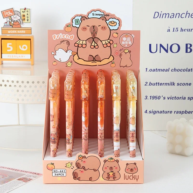 36-ピース-ロットクリエイティブカピバラ消去可能なゲルペンかわいい-05-ミリメートル青インク署名ペンプロモーションギフトオフィス学用品