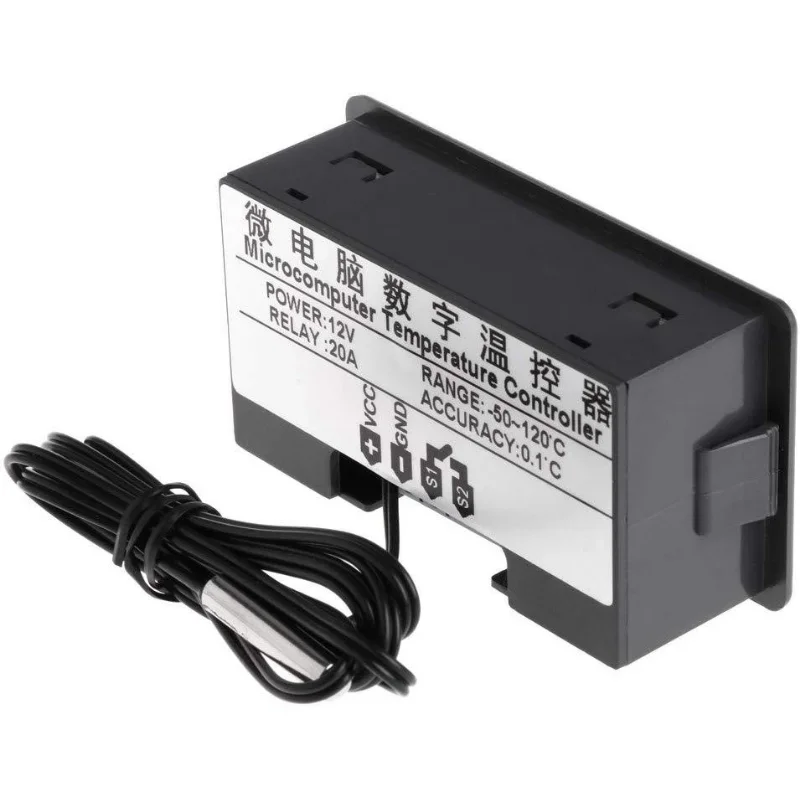 Termostato de pantalla LED con Control de temperatura Digital, línea de sonda AC110, 220V, 20a, instrumento de Control de calor/refrigeración