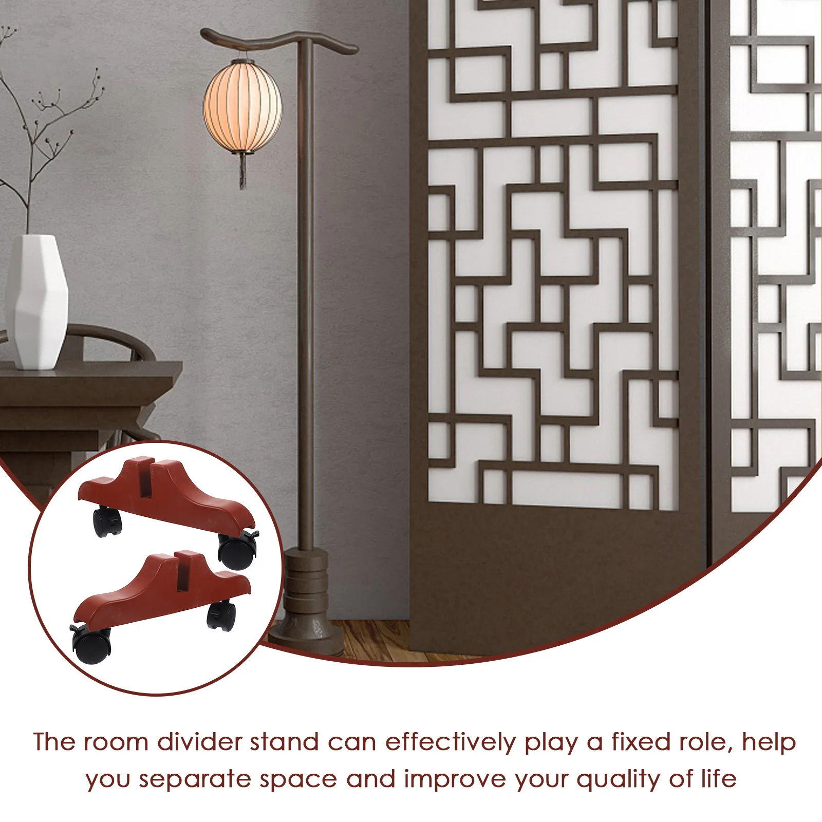 

2Pcs Sliding Screen Base Roller Plastic Divider Stand Thickened Wear-Resistant Room Divider Support for Home Office Partition