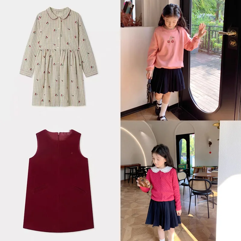 

В наличии 2025 Bp, одежда для маленьких девочек, хлопковые модные детские платья, юбка с цветочным принтом для девочек, комплект рубашек, одежда для маленьких девочек