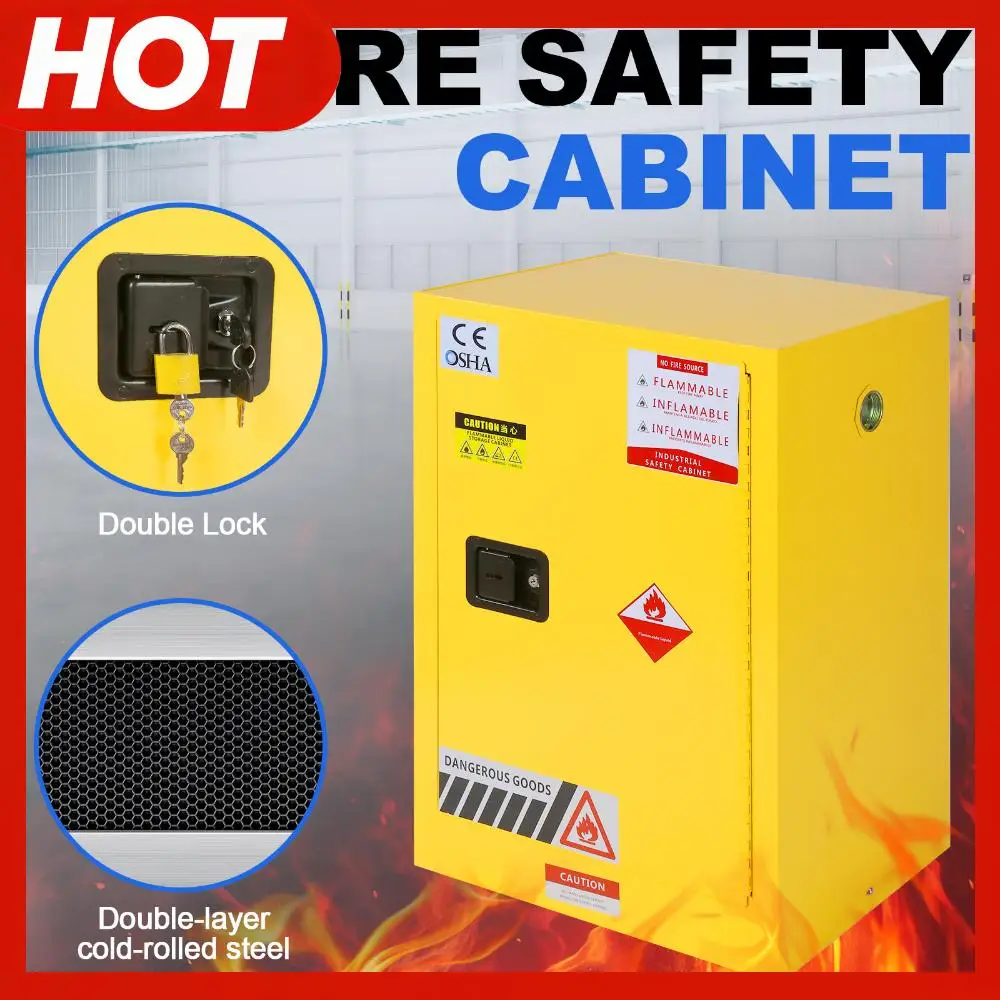 

Шкаф для хранения опасных веществ объемом 12 галлонов, 22,8 дюйма (Ш) x 18,1 дюйма (Г) x 35 дюймов (В), взрывозащищенный шкаф для опасных веществ для промышленности и дома