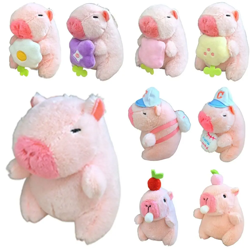 

Pink Plush Capybara Keychain Gift Cute Toy Fluffty Animal Doll Keyring Stuffed Animals Capybara Doll Kids