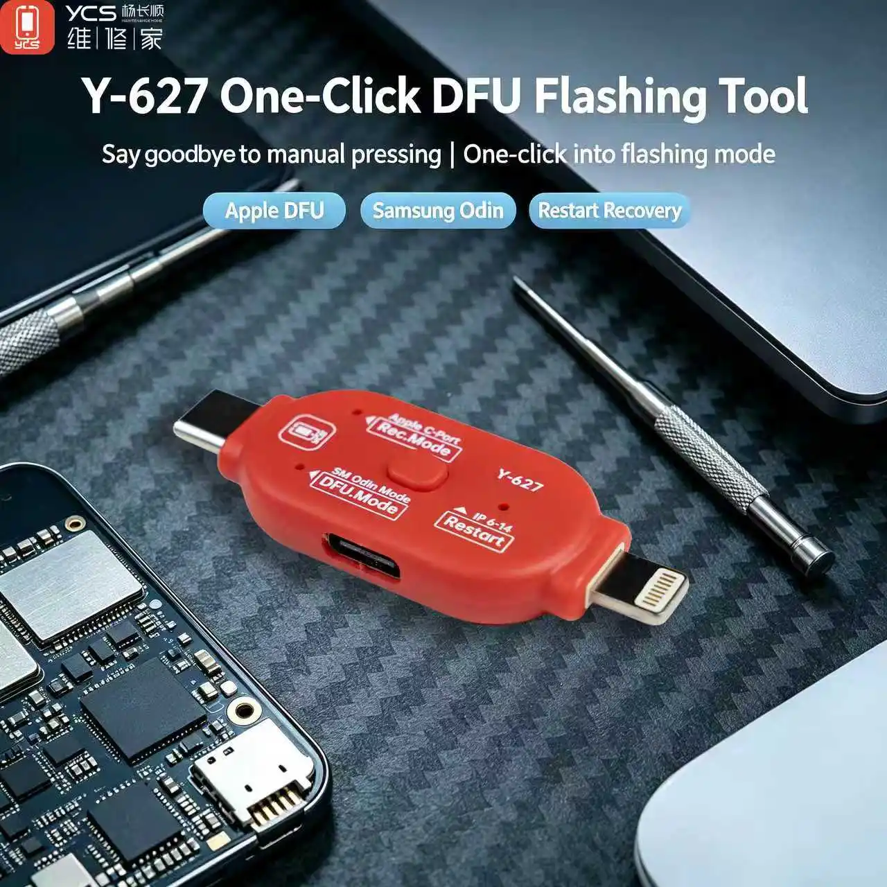 YCS  DFU Flashing Adapter One Key Enter Recovery Odin Mode for Mobile Phone IOS Android System Refurbish Diagnostic Tool Kit