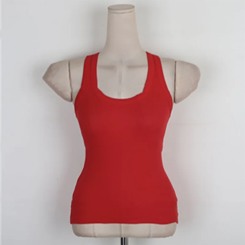 Red Vest Womens Tops Cotton Thin Tank Top Mujer Sleeveless 2024 Summer Clothes For Women Sexy Club Elastic Slim Camis Haut Femme