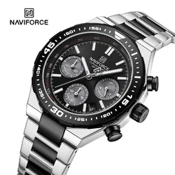 NAVIFORCE Brand Fashion Luxury Quartz Men's Business Watch Waterproof and Shockproof Man Chronograph with Automatic Date Display