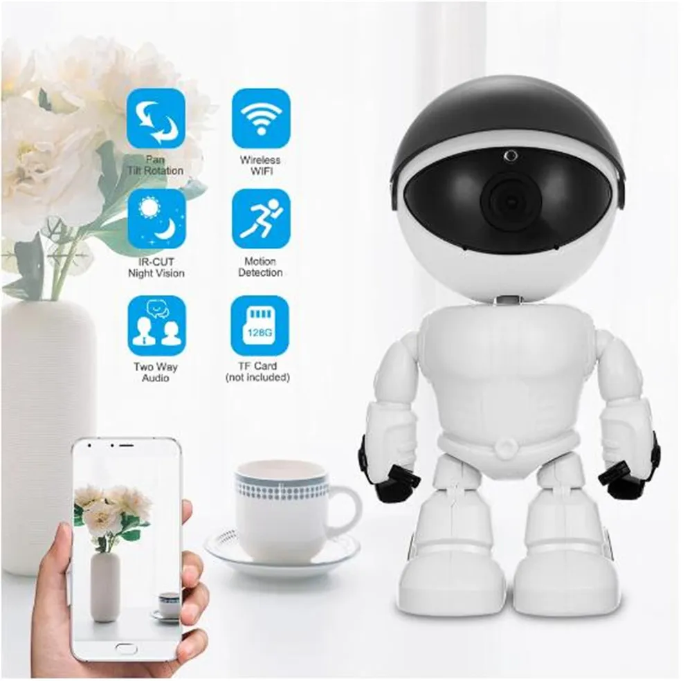 2MP 1080P O-Kam APP 360Degree Wireless PTZ IP Robot Camera  Intercom Home Security CCTV Monitor