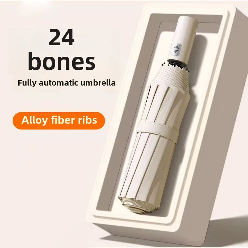 Stay Protected in Any Weather with this Fully Automatic 24-Bone Umbrella - Multiple Colors Available!