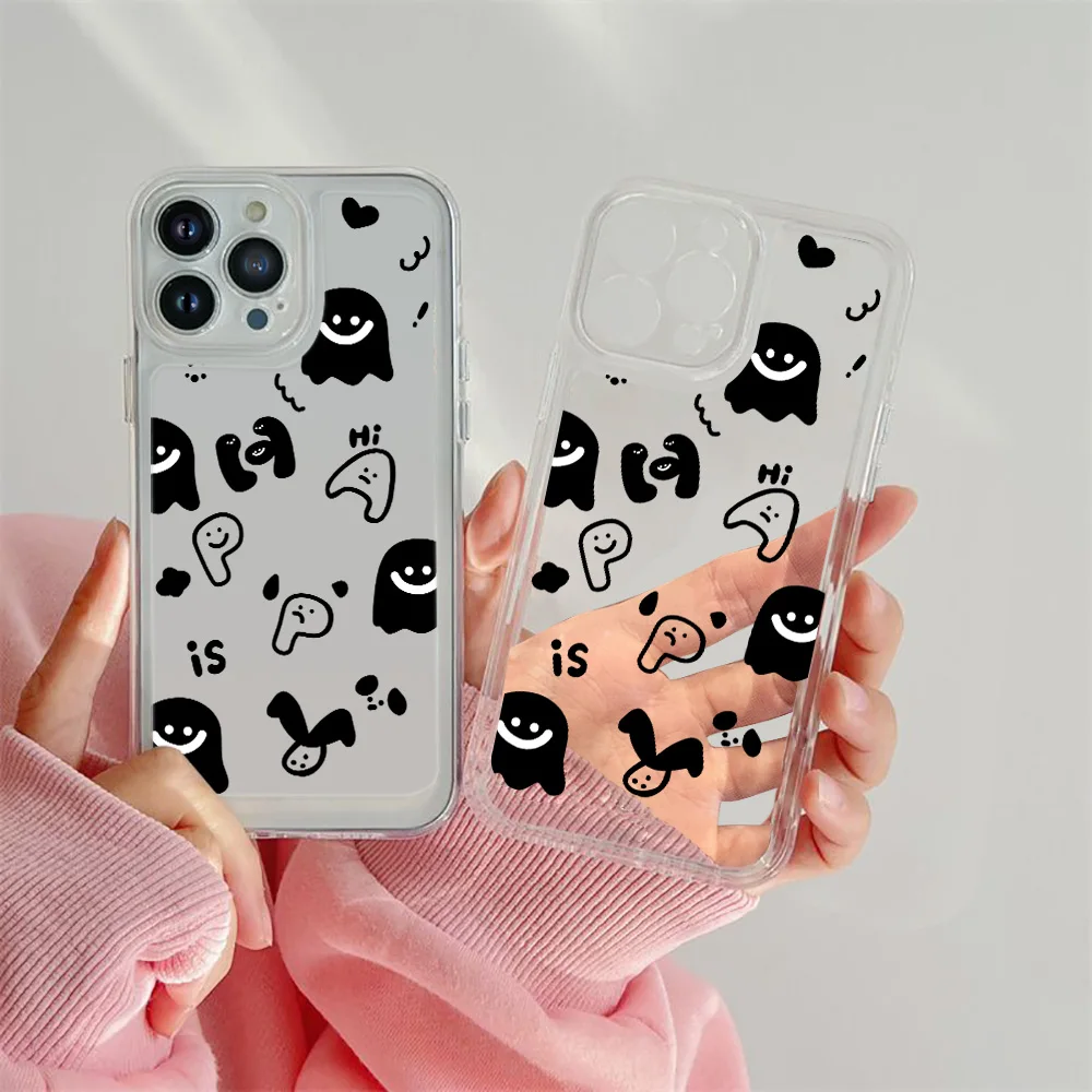 Cute Funny Cat Phone Case for iPhone 14 13 ProMax XR XS Max 7 8 Plus SE Transparent Cover for iPhone 12 Mini 11 Soft TPU Capinha