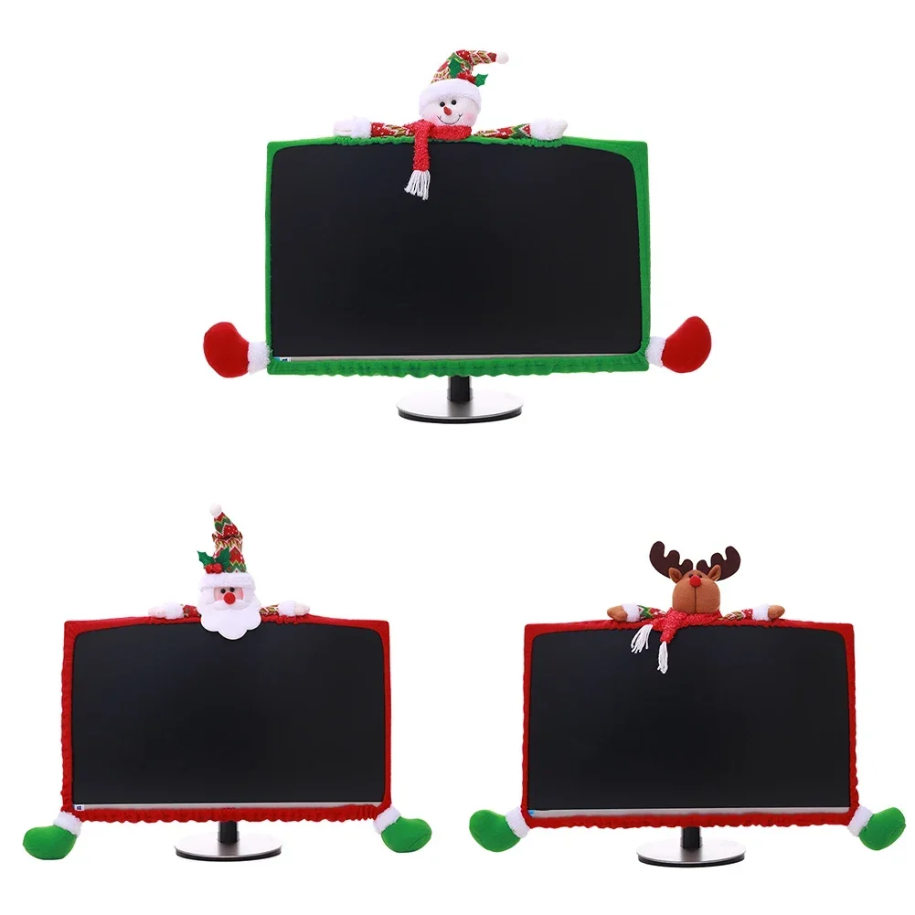 Weihnachten LCD Display Bumper Fall Abdeckung Schneemann Santa Claus Elch Dekoration Computer PC TV Monitor Vlies Dekorieren Abdeckung