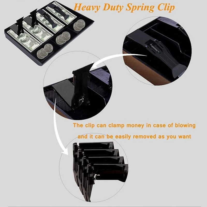Cash Register Drawer - Cash Money Tray Replacement 4 Bill/3 Coin Cash Register Insert Tray,12.6 X 9.6 X 1.4Inch-AEF7