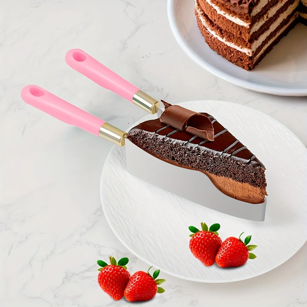 Rebanador de pasteles de acero inoxidable y herramienta cortadora triangular, para hornear en casa, panaderías, Chef de pastelería profesional, herramientas para hornear, 1 ud.