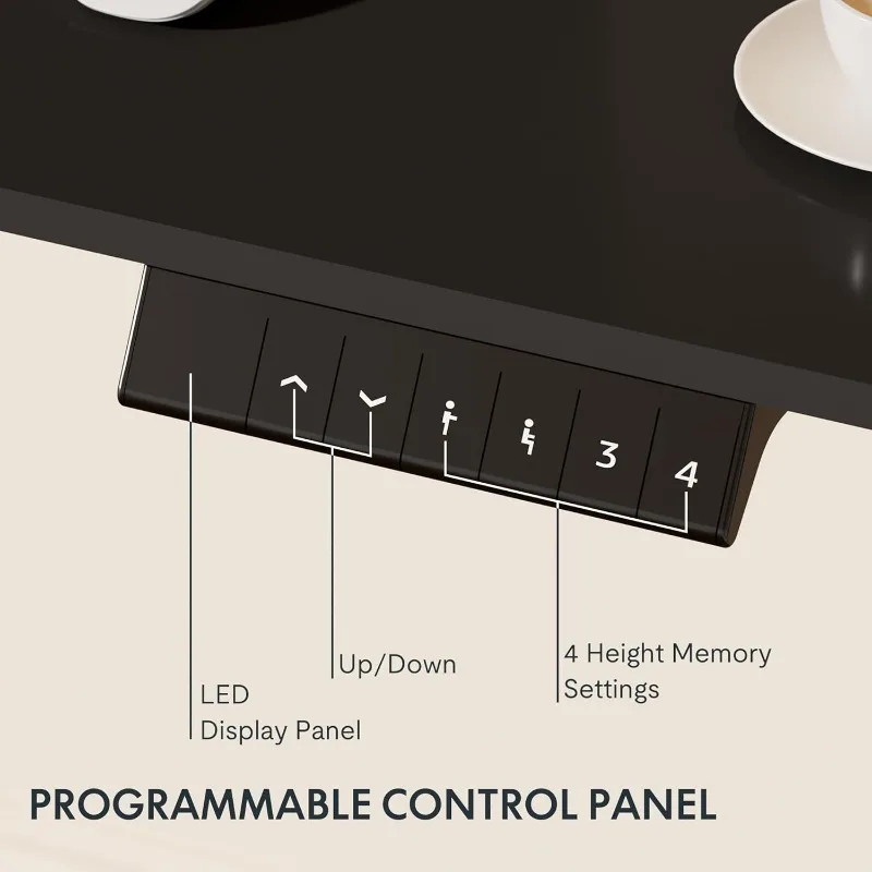 Mesa de pé de peça inteira 55 x 28 polegadas Stand Up Estação de trabalho Home Office Mesa de computador com altura ajustável