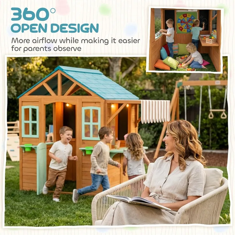 Kids Outdoor Playhouse Cottage 6