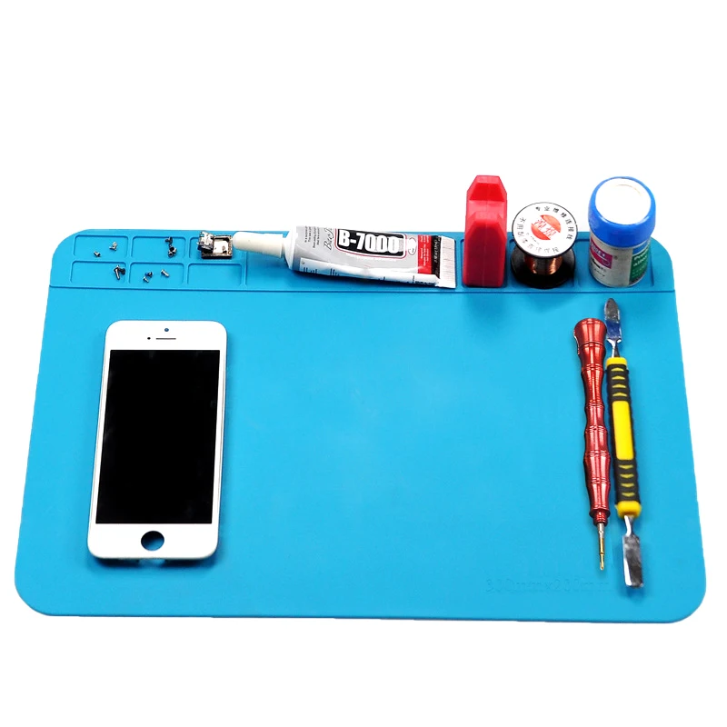 1Pc ESD Heat Insulation Soldering Mat Computer Phone Repair Pad High Temperature Resistance Working Silicone Soldering Mat