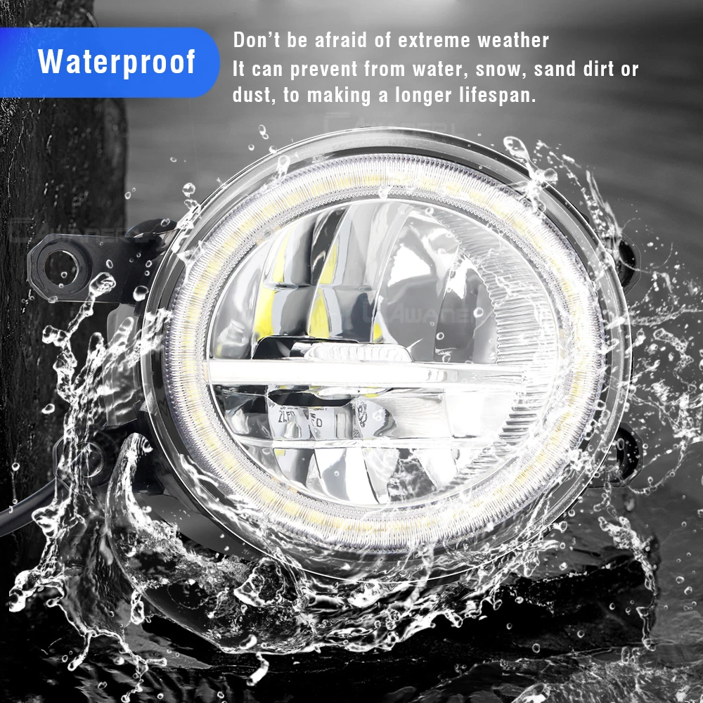 2IN1 Car Front LED Fog Light + Angel Eye Daytime Running Lamp For Lexus RX350 RX450h 3/III 2010 2011 2012 2013 2014 2015 view 5