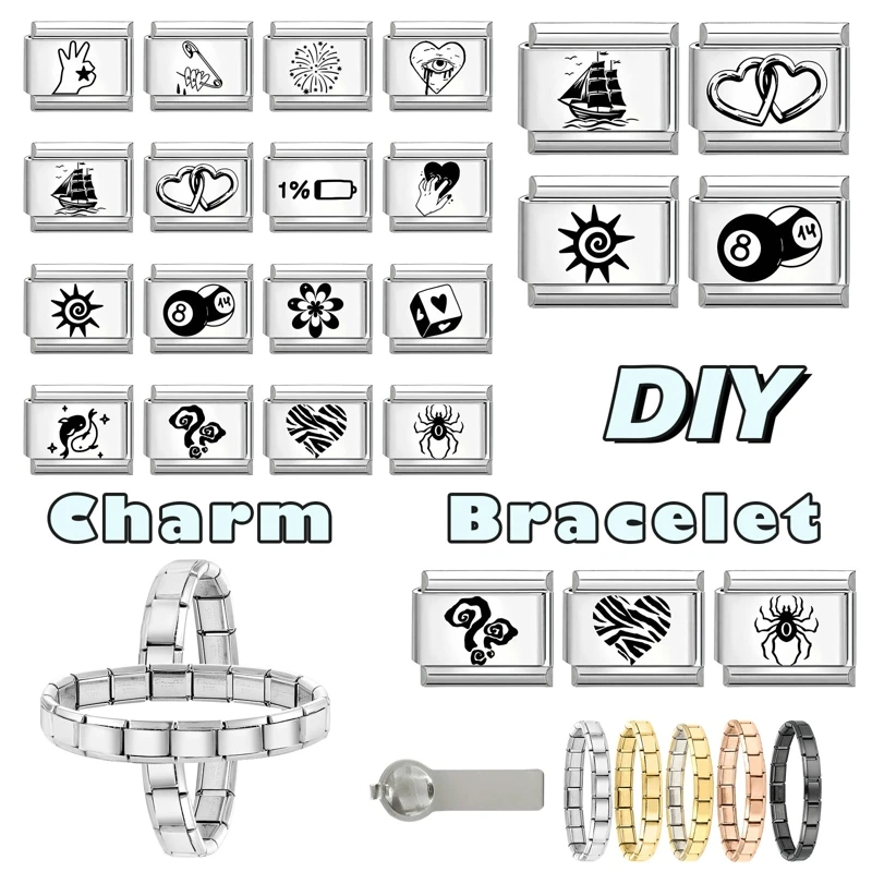 جديد جميل الحيوانات الأليفة القطط والكلاب وصلات سحرية إيطالية تناسب 9 مللي متر سوار الفولاذ المقاوم للصدأ النساء الرجال DIY بها بنفسك صنع المجوهرات