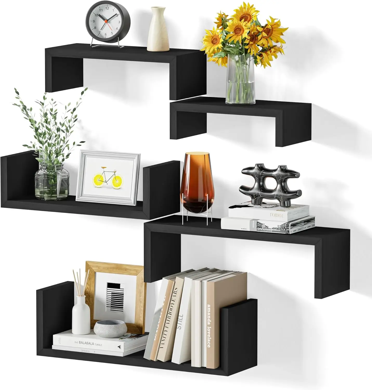 

Floating Shelves for Wall, Wall Shelves for Bathroom, Bedroom, Living Room, Kitchen, Office, Wood Shelves for Home Deco