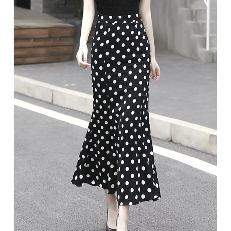 Women Clothing 2025 Summer New Loose Office Lady Zipper High Waist Skirts Fashion Printed Elegant Bag Hip Floral Mermaid Skirts