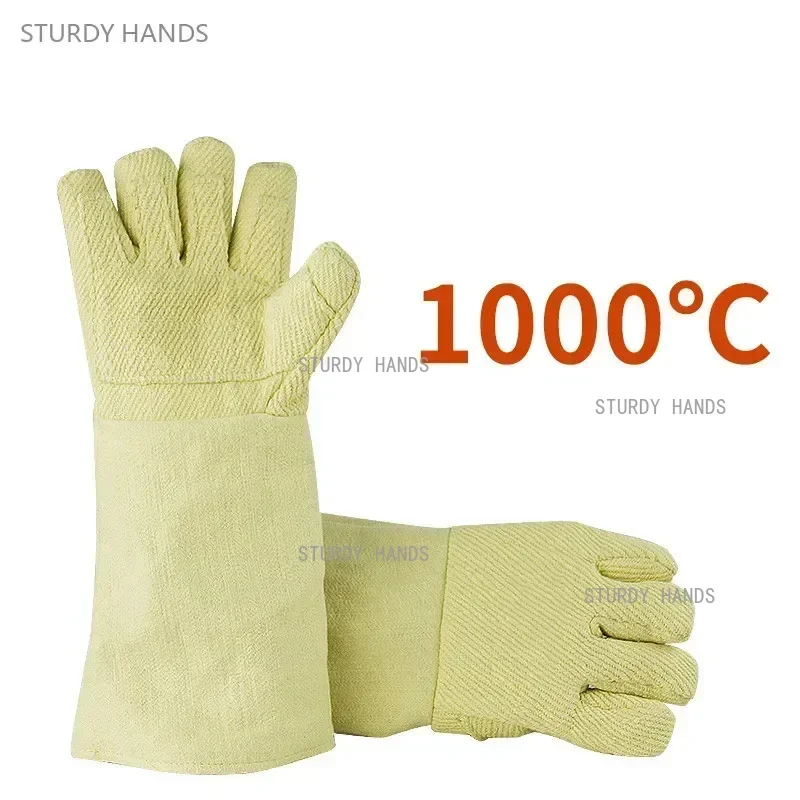 1pair High Temperature Gloves 1000 °industrial Oven Gloves Fireproof, Thickened Thermal Insulation Protective Work