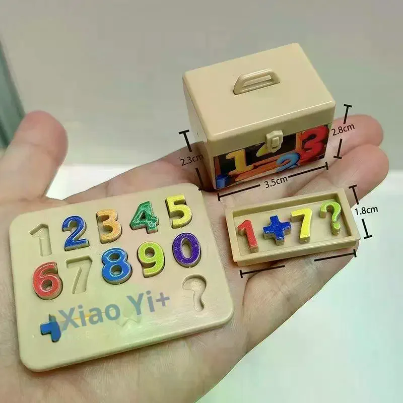 1 Set Miniature Simulation Model Dollhouse Letter Numbers Block Puzzle Sorting Math Bricks Small Ornament Toys For Children