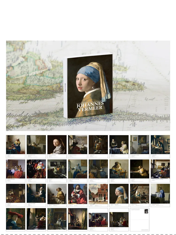 30 ورقة/مجموعة بطاقات بريدية فنية من يوهانس فيرمير سلسلة الفنان الشهير بطاقة أمنيات بطاقة تهنئة إبداعية لتزيين رسالة الهدايا #2