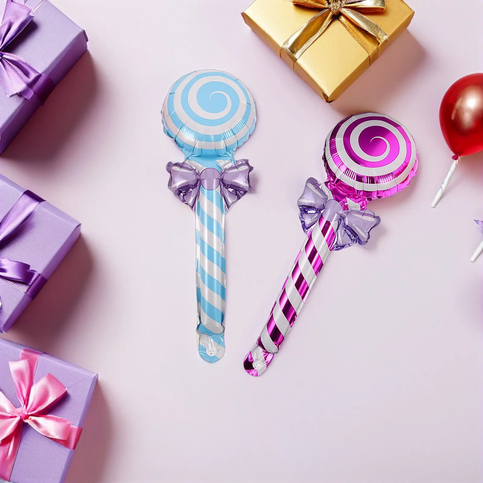 50Pcs Jumbo Inflatable Lollipop Props Large 47Cm Candy Shape Balloons Birthday Carnival Party Decorations Big Lollipops Jumbo