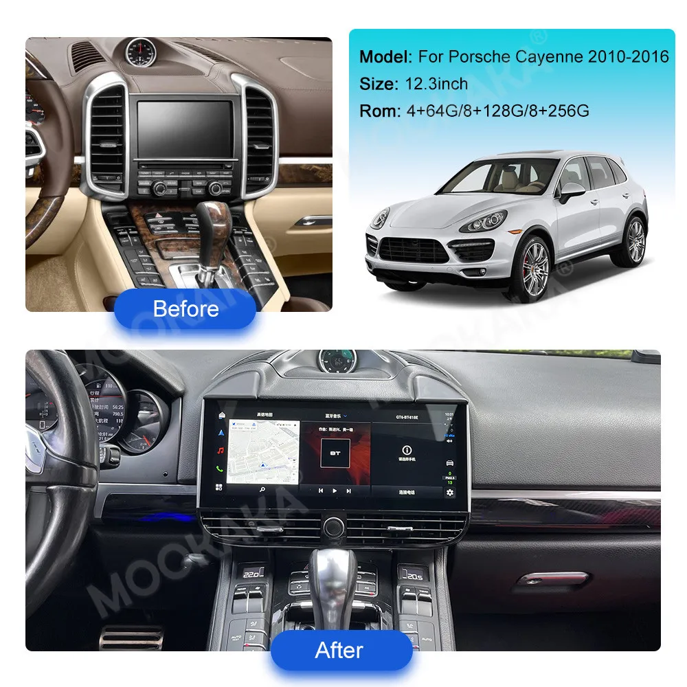 12.3 Inch Carplay For Porsche Cayenne 2010-2016 Android 13 Car Multimedia Player GPS Navigation Auto HeadUnit Radio Media