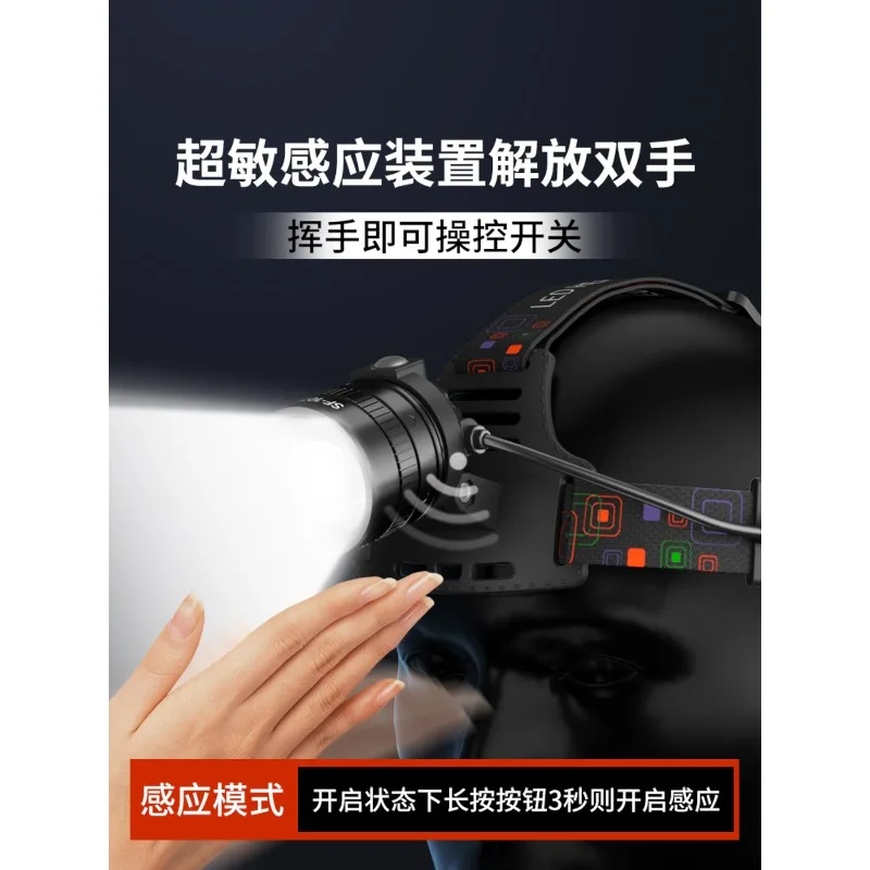 Headlight strong light 2026 new charging super bright head-mounted induction sea night fishing special long battery life