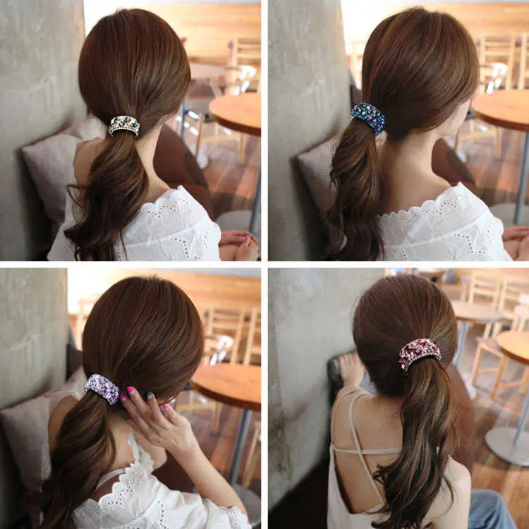 Donne Bun Crystal Hair Claw Bird Nest coda di cavallo fibbia Ponytail Holder Fashion Grab Clips forcine Barrette