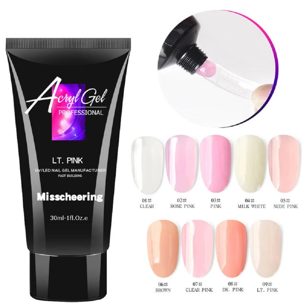 30 ml nagelverlengingsgel nagelopbouw poly nagel acrylgel UV LED snelle verlenging van kristalmodel pijnloos kristallijm nagelgereedschap