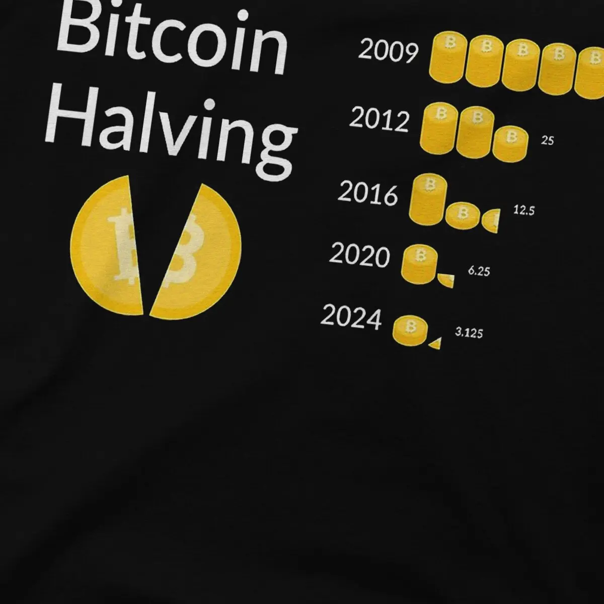 Bitcoin Cryptocurrency Art Men\'s TShirt Halving 2024 Individuality T Shirt Harajuku Sweatshirts Hipster