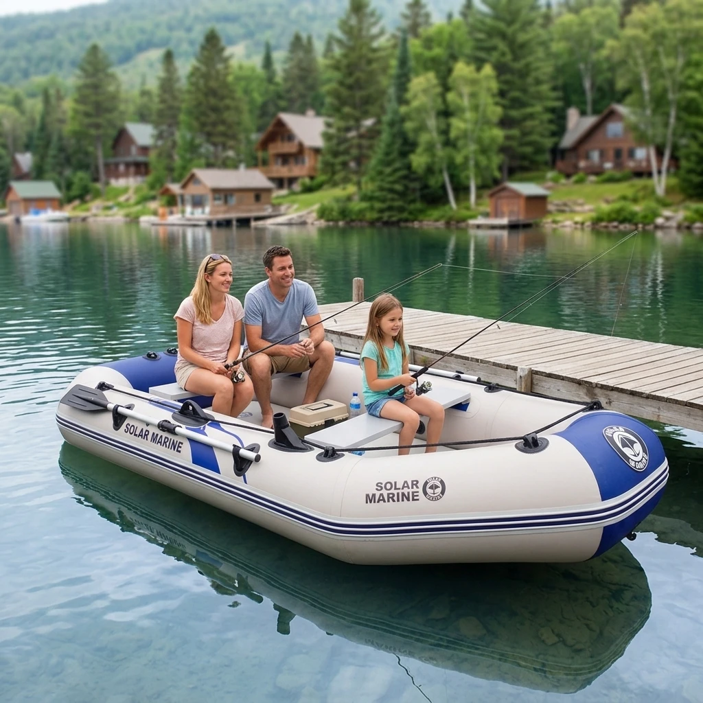 Solar Marine 3 Person PVC Air Deck Inflatable Kayak 8.5ft 260cm Drifting Lakes & Rivers Rowing Boat Accessories